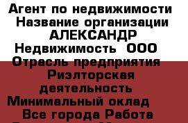 Агент по недвижимости › Название организации ­ АЛЕКСАНДР Недвижимость, ООО › Отрасль предприятия ­ Риэлторская деятельность › Минимальный оклад ­ 1 - Все города Работа » Вакансии   . Мордовия респ.